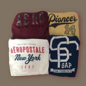 lot of three womens shirts, and womens hoodie (all medium)